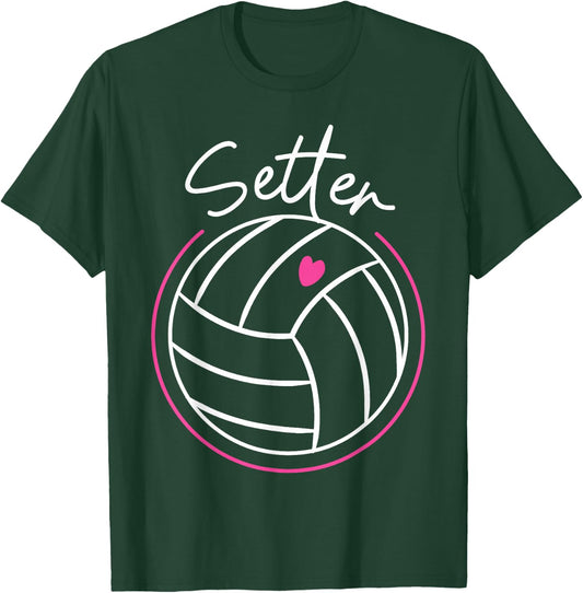Volleyball Player Team Setter T-Shirt - T-Shirt | Forest