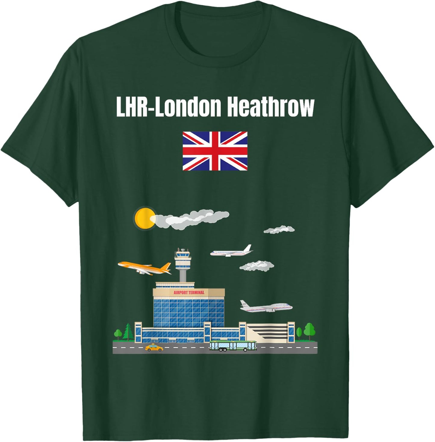 London Heathrow airport LHR airport nerd London souvenir T-Shirt - T-Shirt | Forest