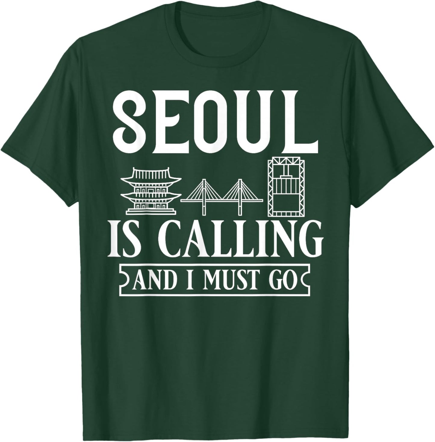 Seoul South Korea City Skyline Map Travel T-Shirt - T-Shirt | Forest