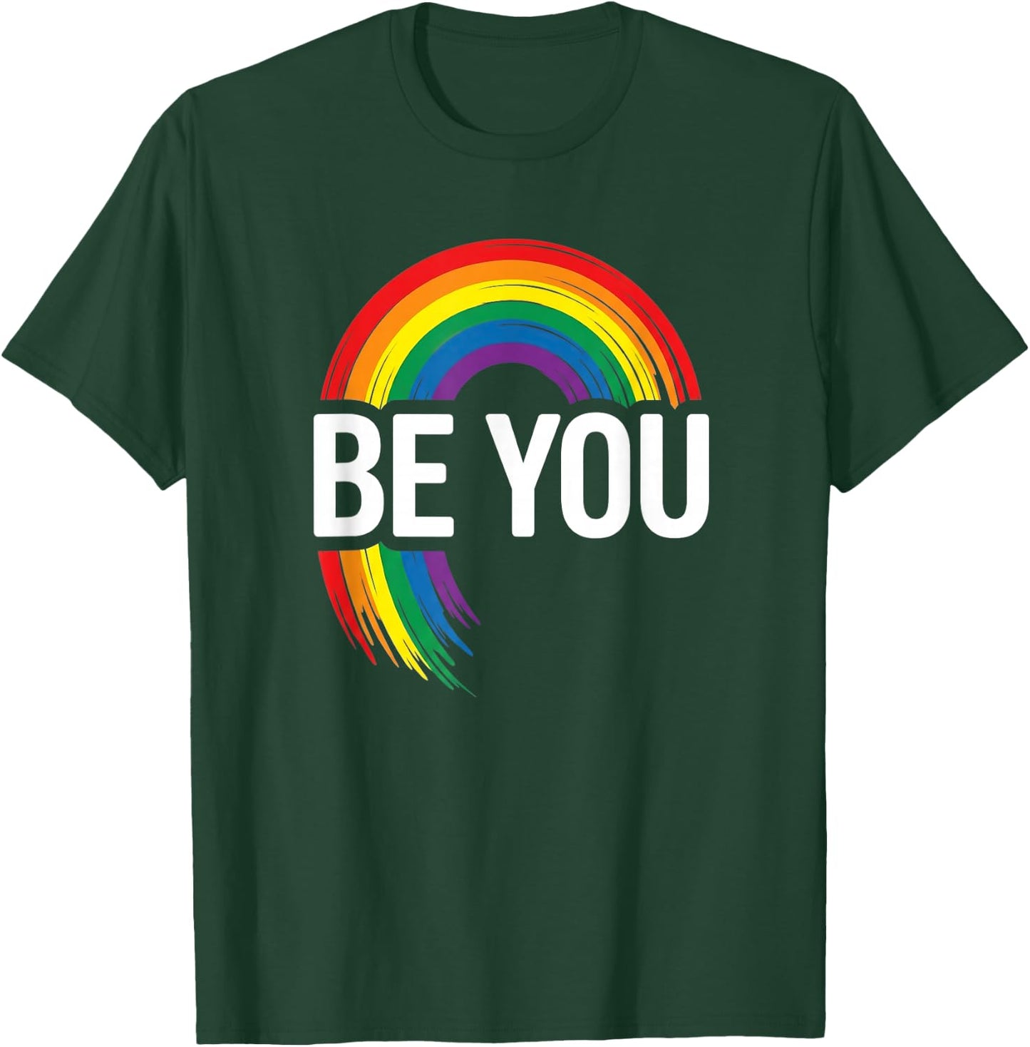 LGBTQ Be You Gay Pride Month LGBT Rainbow Flag T-Shirt - T-Shirt | Forest