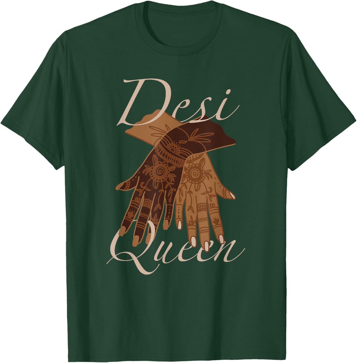 Henna Desi Queen Indian Aesthetic Girls Bollywood Mehndi T-Shirt - T-Shirt | Forest