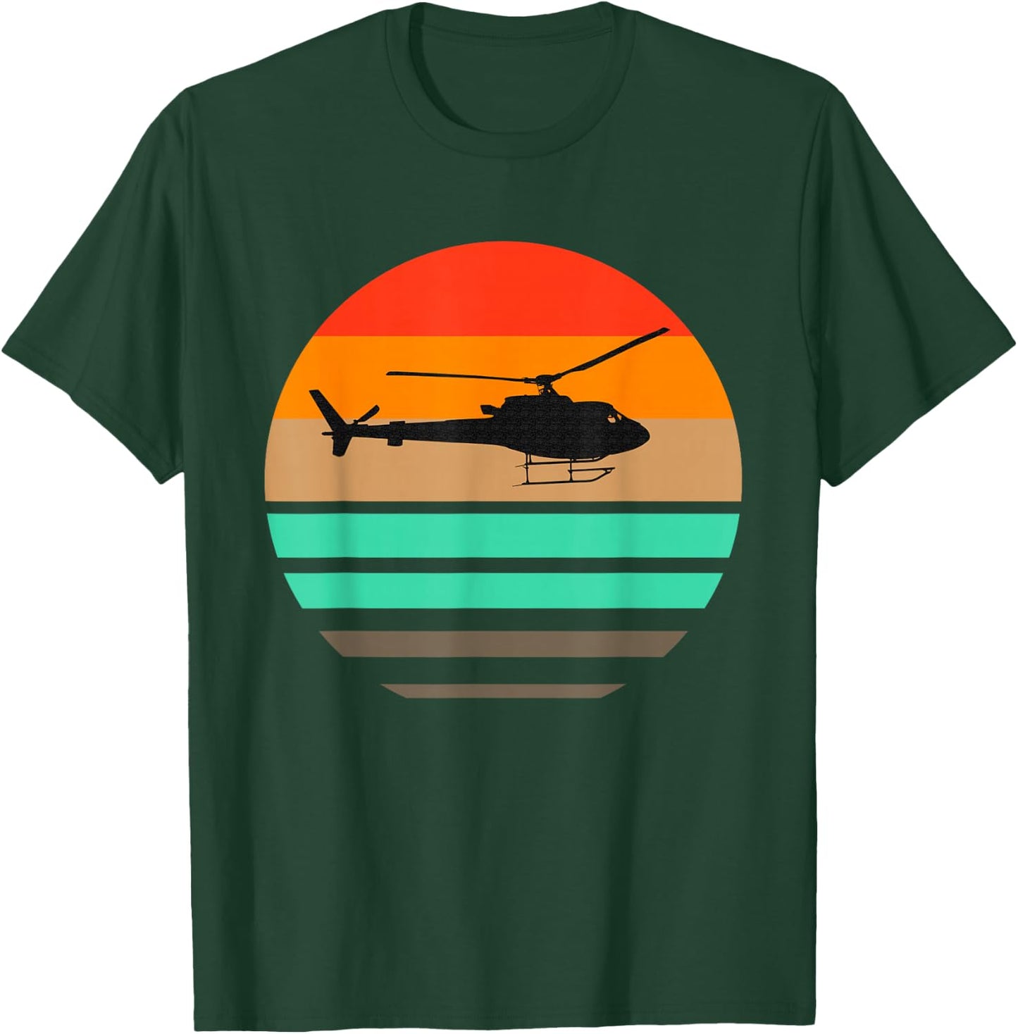 Vintage Helicopter Pilot T Shirt - Pilot and Mechanic Gifts T-Shirt - T-Shirt | Forest