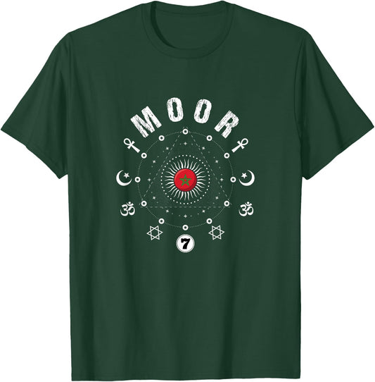 Moor - Supreme Mathematics Allah 7 Science Of The Moors T-Shirt - T-Shirt | Forest