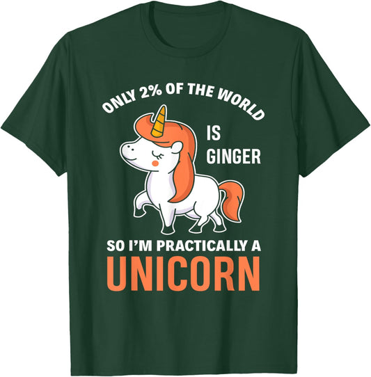 Funny Redhead Unicorn Ginger Woman Girls Gift T-Shirt - T-Shirt | Forest