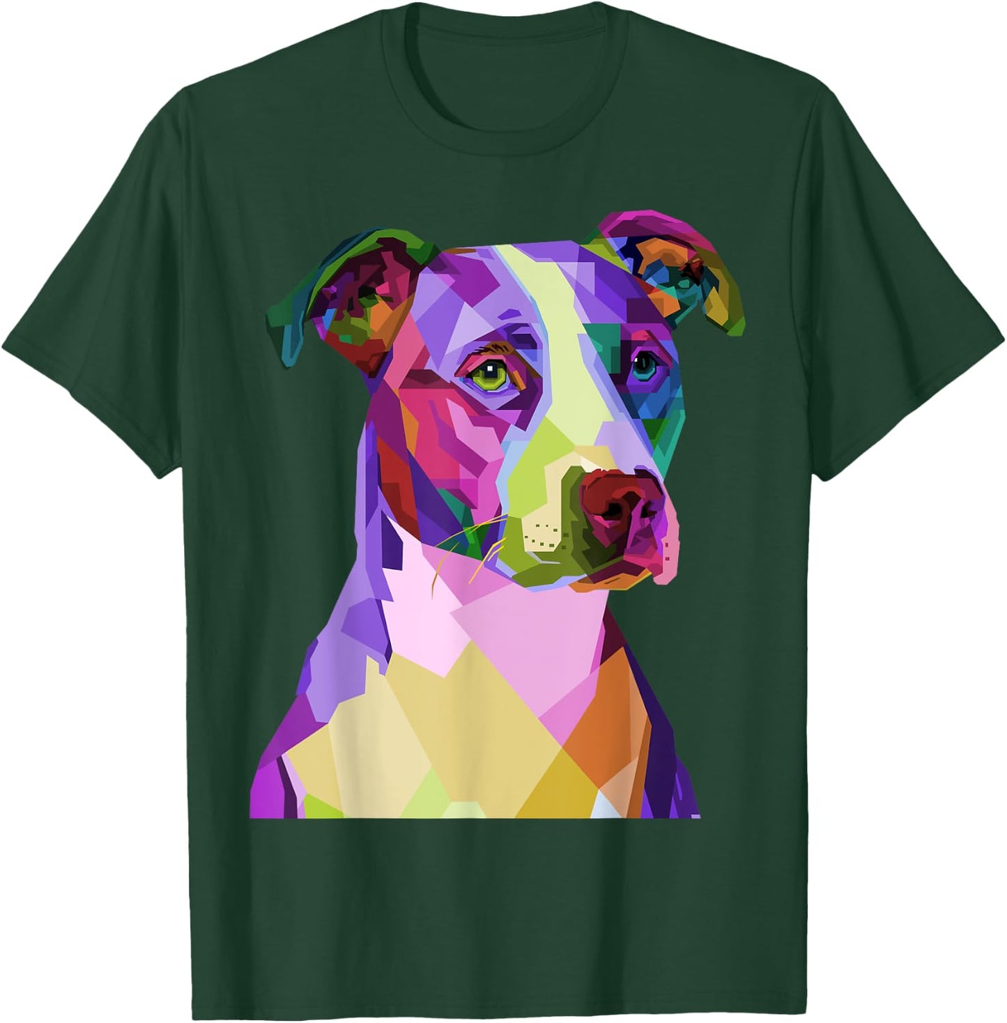American Pitbull Terrier Pop Art Portrait for Dog Owners Men Women Kids T-Shirt - T-Shirt | Forest