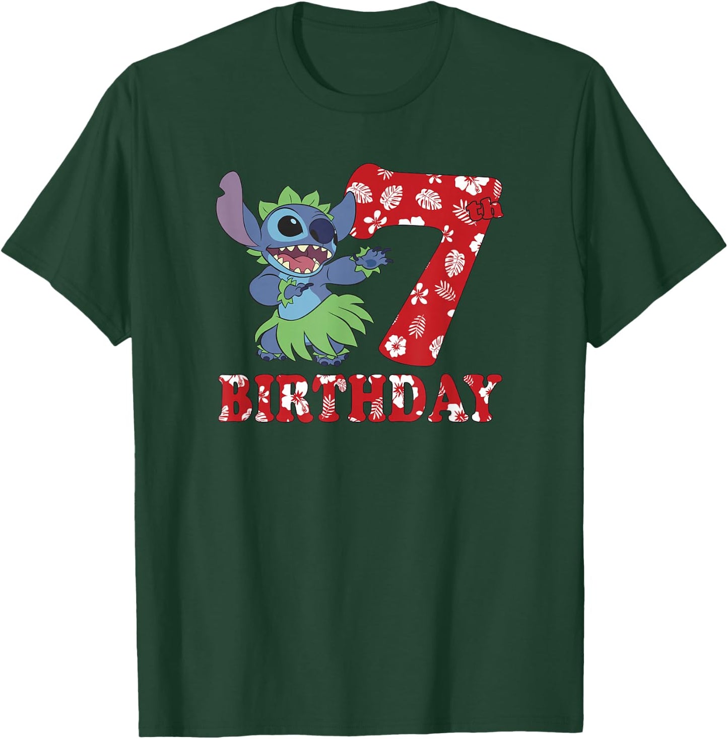 Disney Lilo & Stitch 7th Birthday Stitch Hula Dancer T-Shirt - T-Shirt | Forest