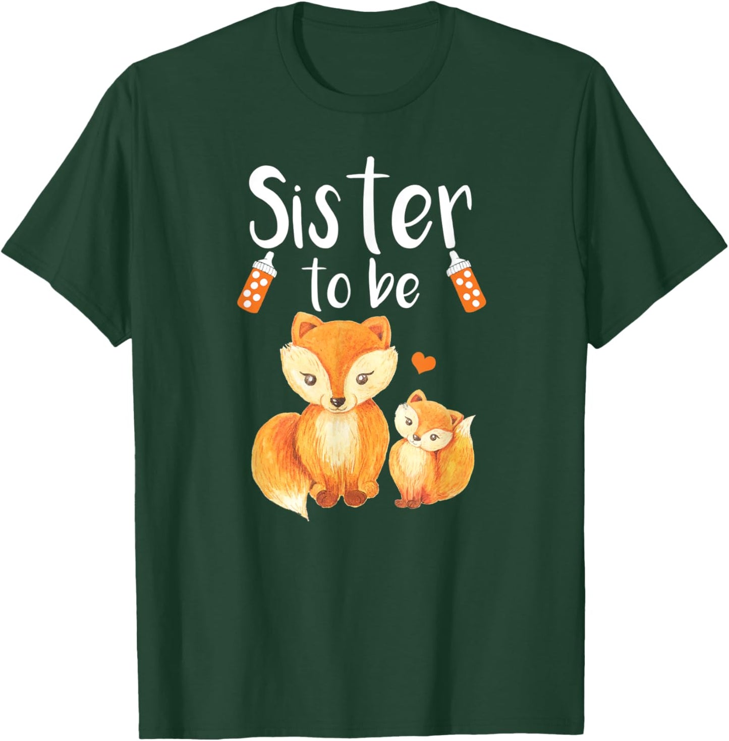 Sister To Be Fox Baby Shower Cute Forest Animal T-Shirt - T-Shirt | Forest