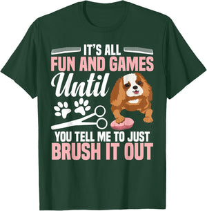 Dog Hairdresser Salon Dog Groomer Smock Dog Grooming T-Shirt - T-Shirt | Forest