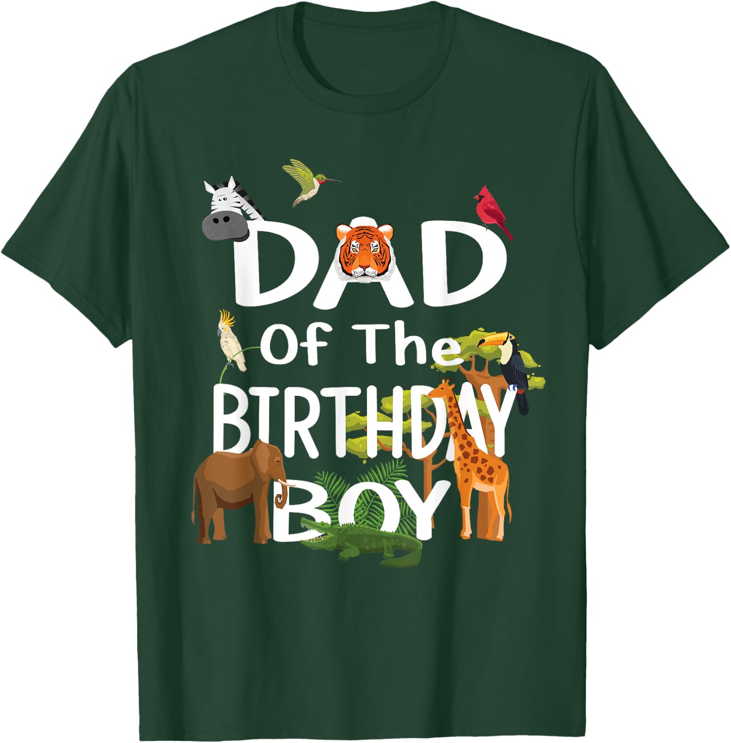 Dad Of The Birthday Boy Zoo Theme Animal Party T-Shirt - T-Shirt | Forest