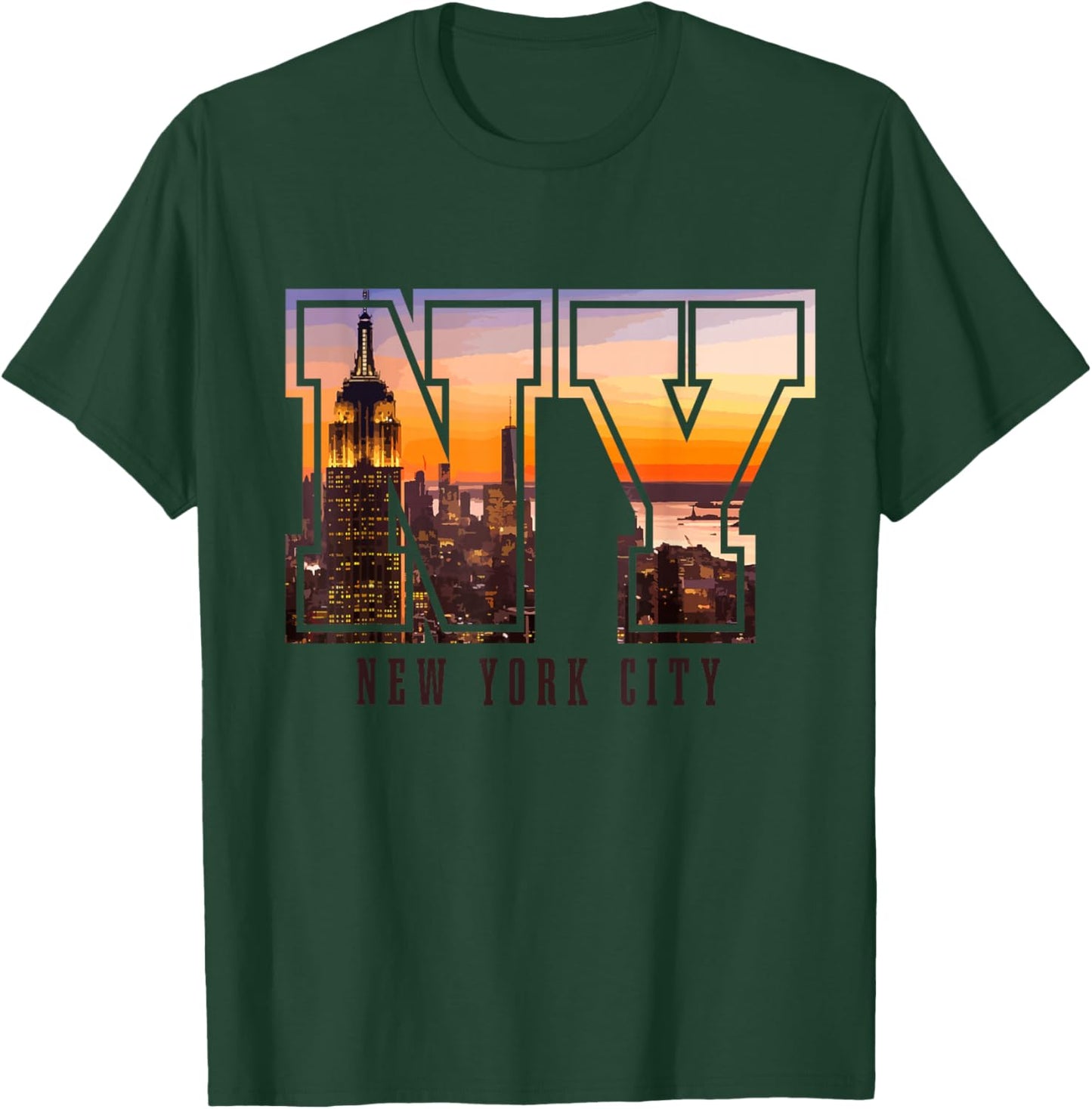 New York City NYC NY Skyline USA America Souvenir Gift T-Shirt - T-Shirt | Forest