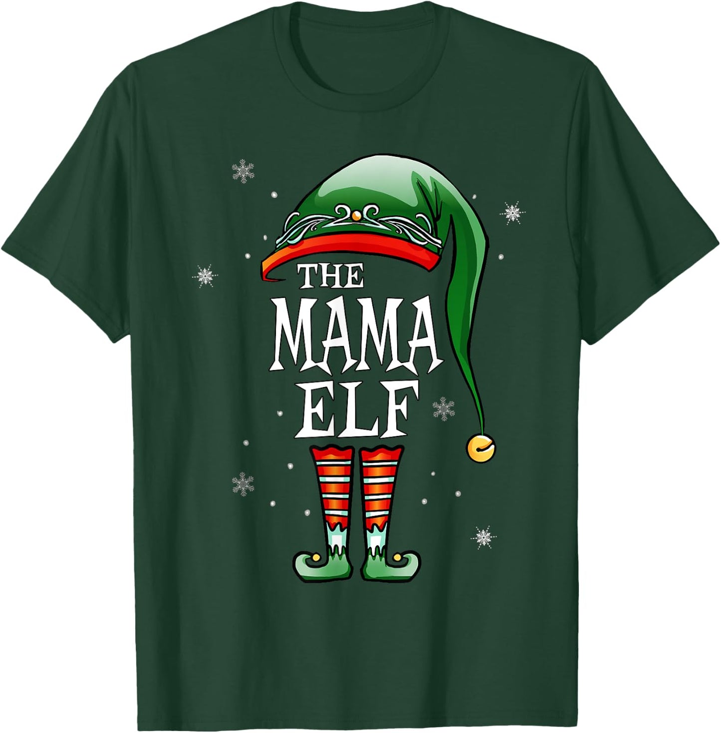 Matching Family Funny The Mama Elf Christmas T-Shirt - T-Shirt | Forest
