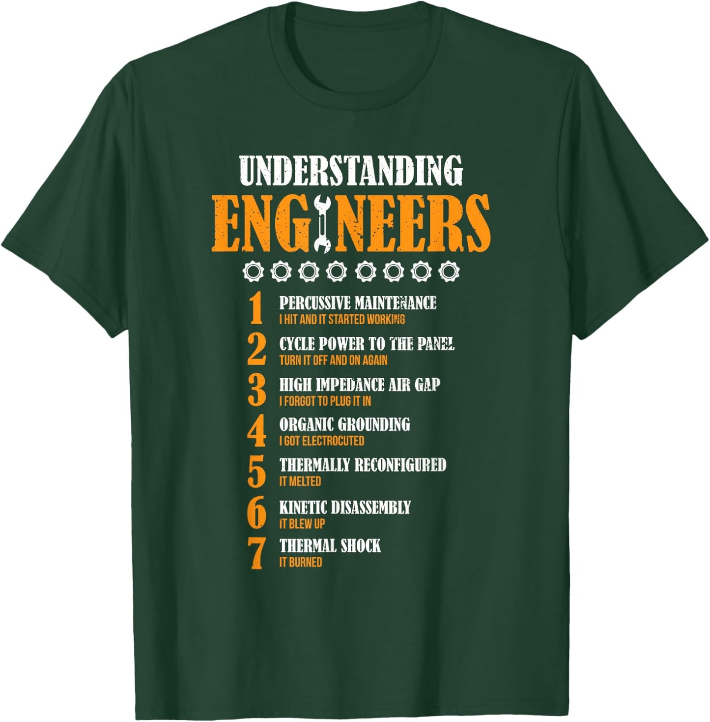 Understanding Engineers Lists Funny Engineer - Men's Black Distressed Funny Design Short Sleeve - Small T-Shirt - T-Shirt | Forest