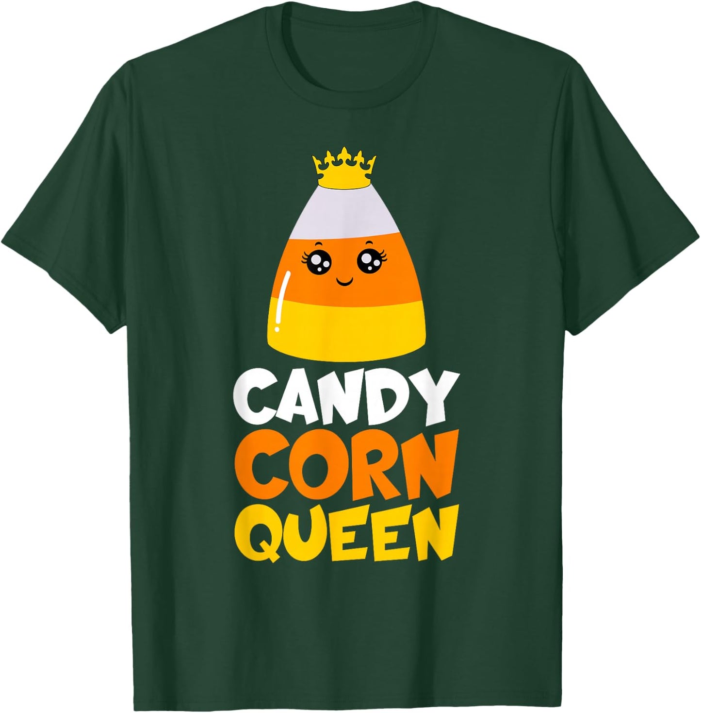 Candy Corn Queen Costume Halloween Cute Kawaii Crown Girls T-Shirt - T-Shirt | Forest
