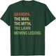 Grandpa Man The Myth The Lawn Mowing Legend Funny Vintage T-Shirt - T-Shirt | Forest