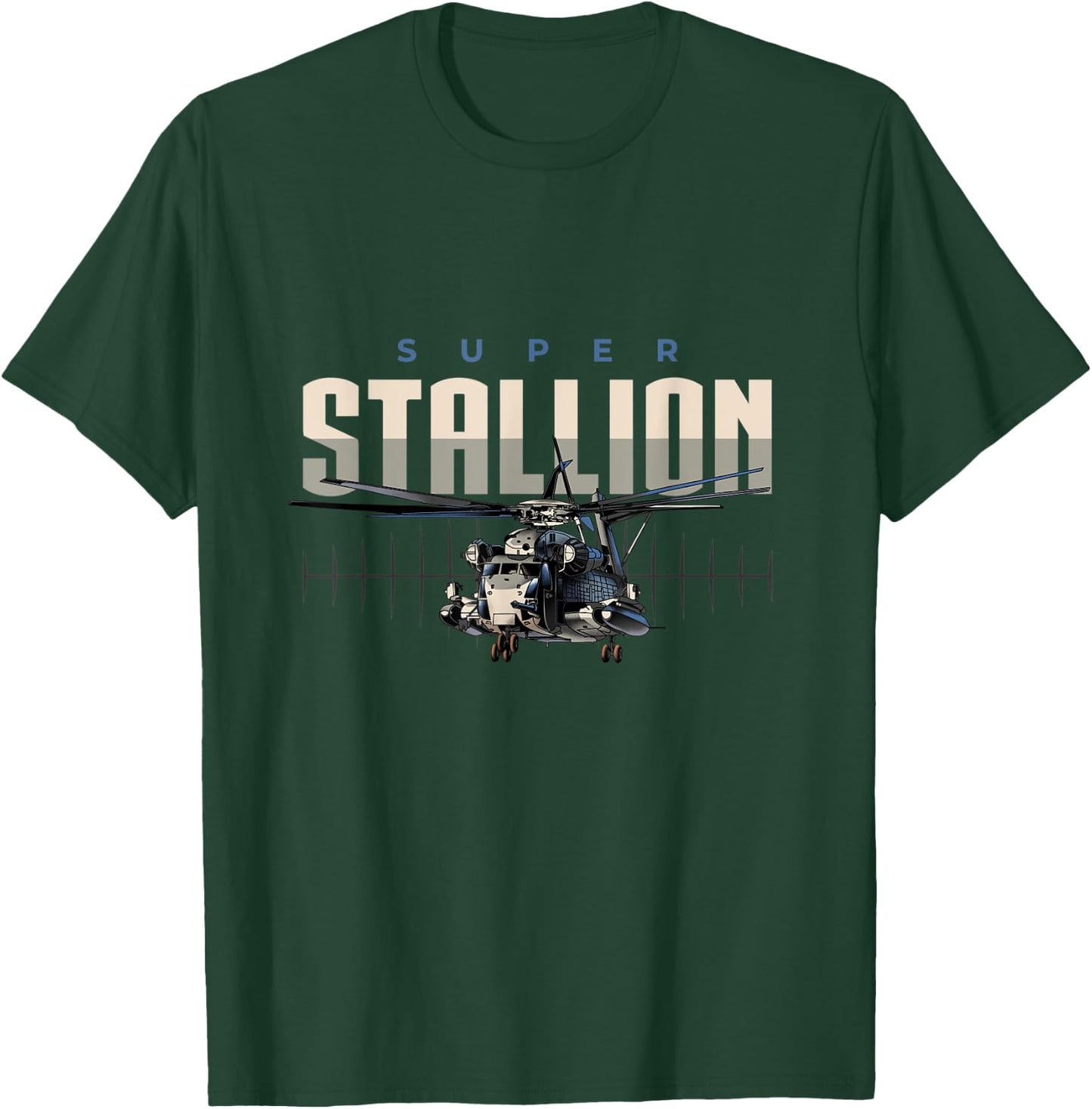 USA Military Warbird Helicopter Super Stallion T-Shirt - T-Shirt | Forest