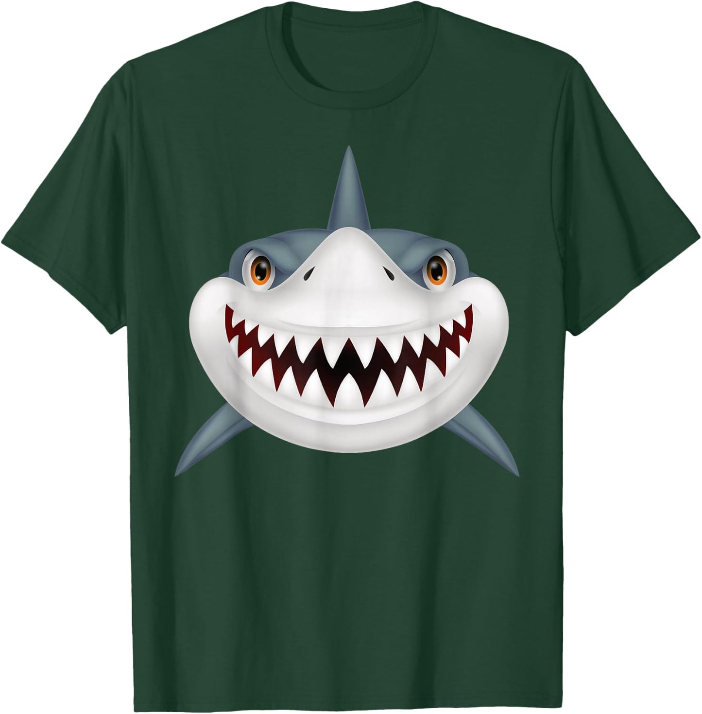 Shark Front Face with Devil Smile For Halloween Costume T-Shirt - T-Shirt | Forest