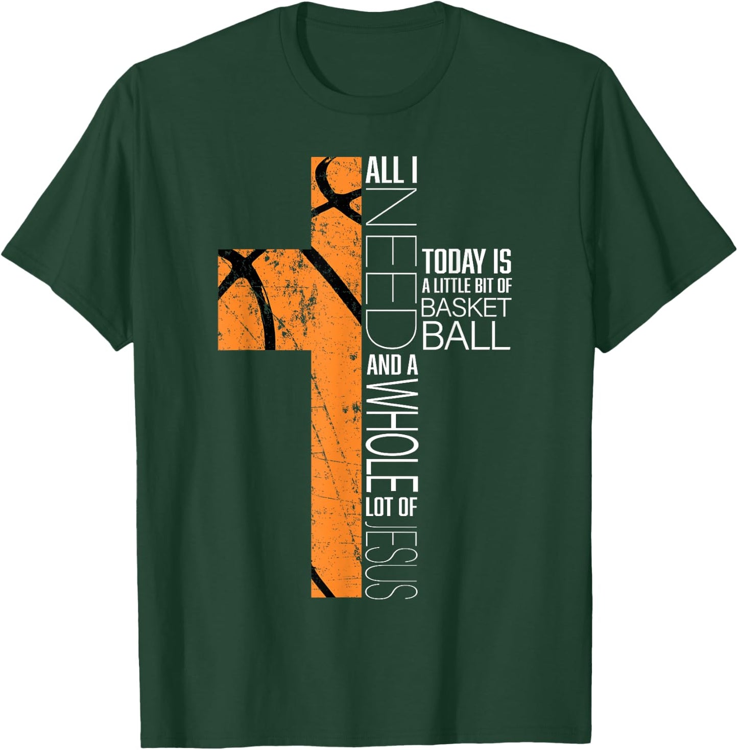 Basketball Christian Gifts Funny Sayings Religious Kids Him T-Shirt - T-Shirt | Forest