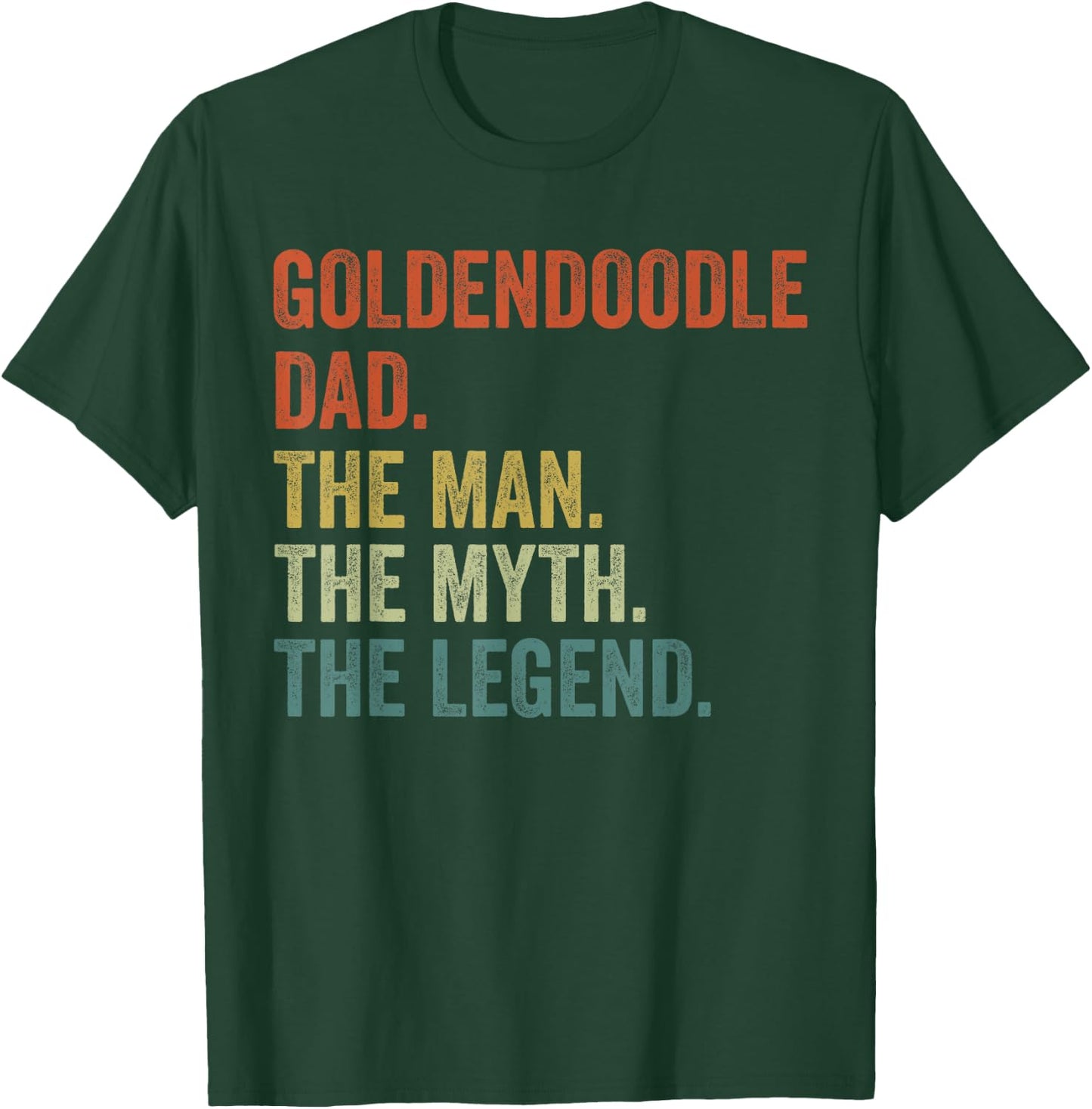 Men Vintage Dog Dad Man Myth Legend Shirt, Golden Doodle Dad T-Shirt - T-Shirt | Forest