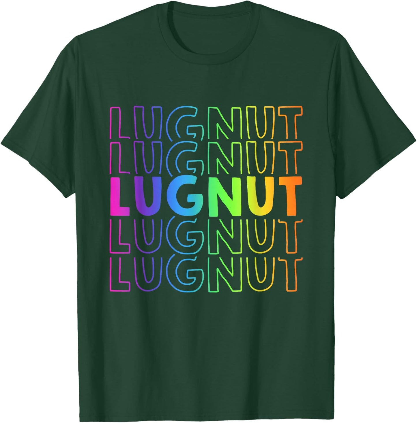 Lug Nut BRIGHT Neon Colors T-Shirt - T-Shirt | Forest