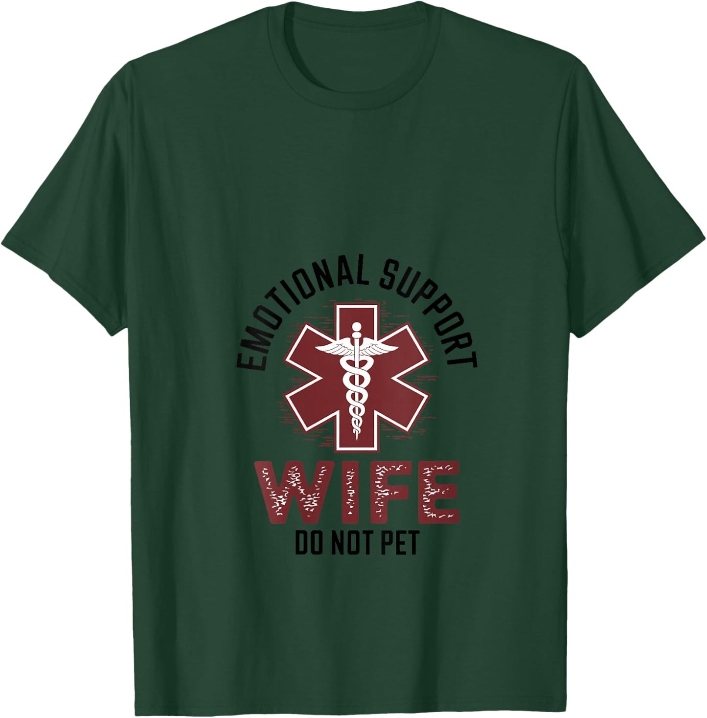 Do Not Pet Emotional Support Wife V-Neck T-Shirt - T-Shirt | Forest