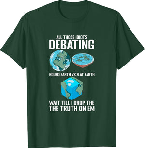 Cube Earth Science Conspiracy Theory Funny Flat Earther T-Shirt - T-Shirt | Forest