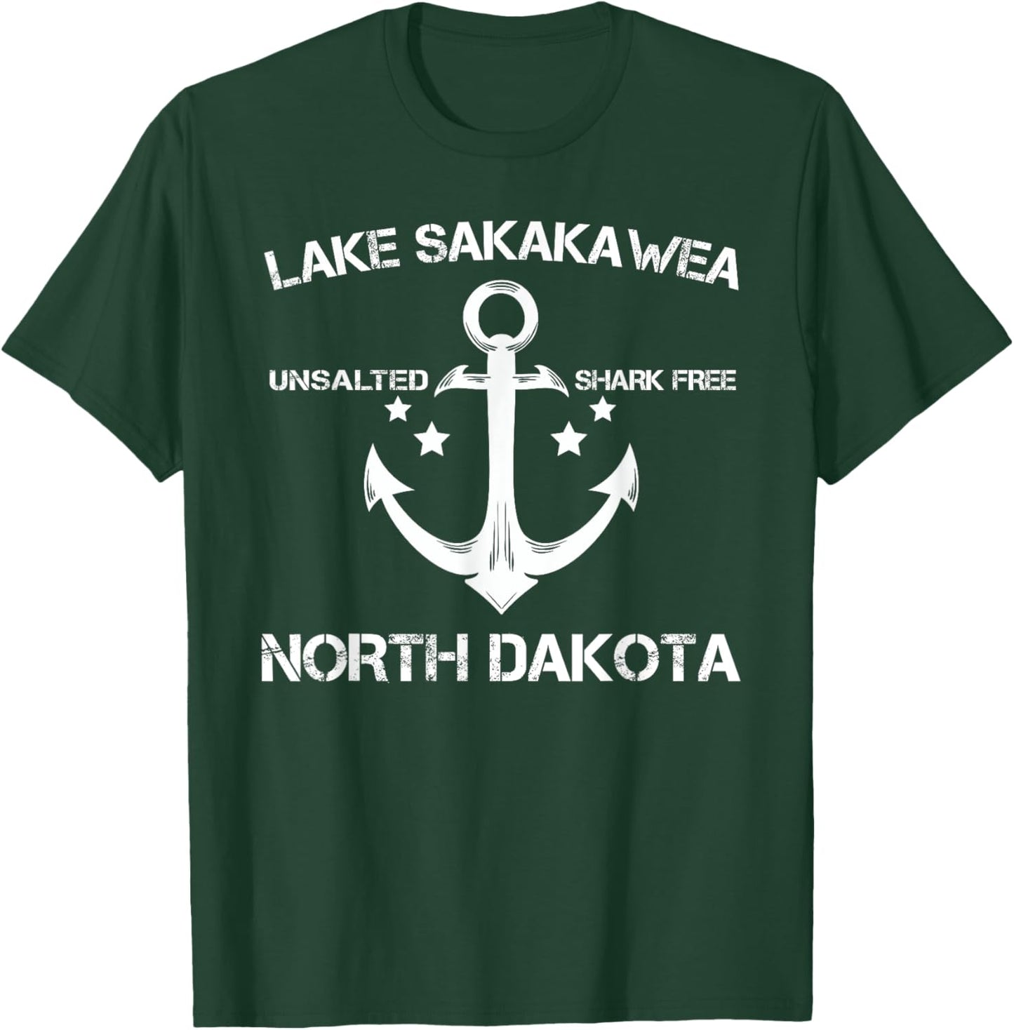 LAKE SAKAKAWEA NORTH DAKOTA Funny Fishing Camping Gift T-Shirt - T-Shirt | Forest