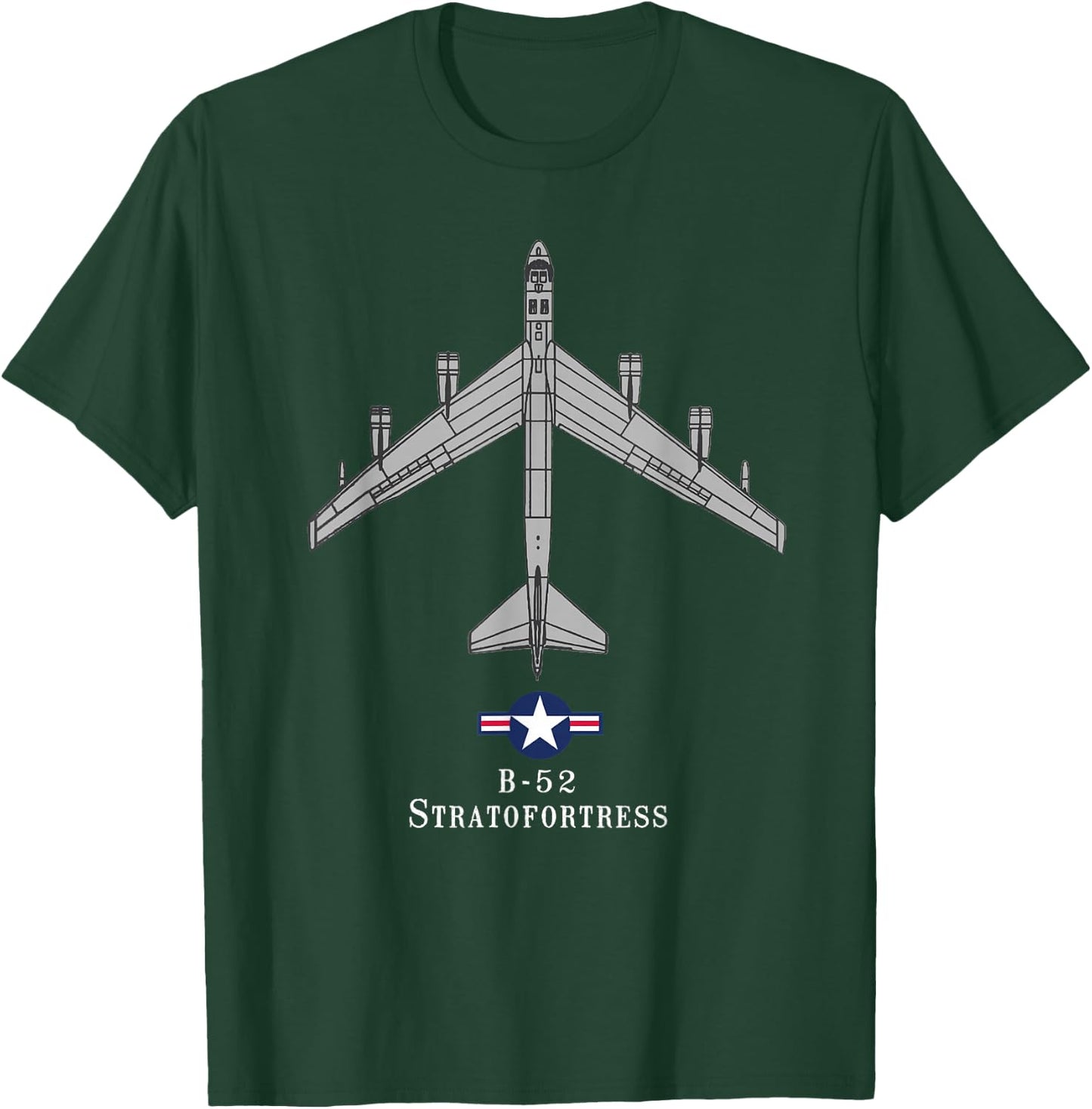 B-52 Stratofortress Tech Drawing Cold War Bomber T-Shirt - T-Shirt | Forest