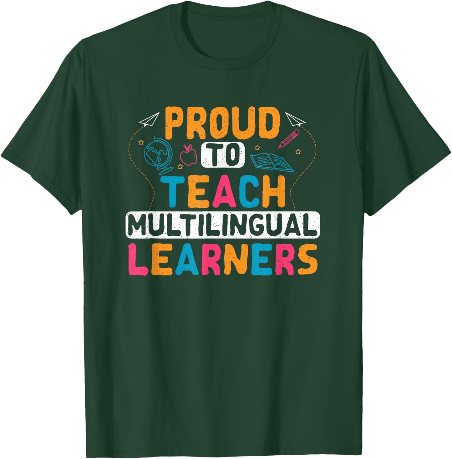 Multilingual Teacher Linguist Language ESL Teaching T-Shirt - T-Shirt | Forest