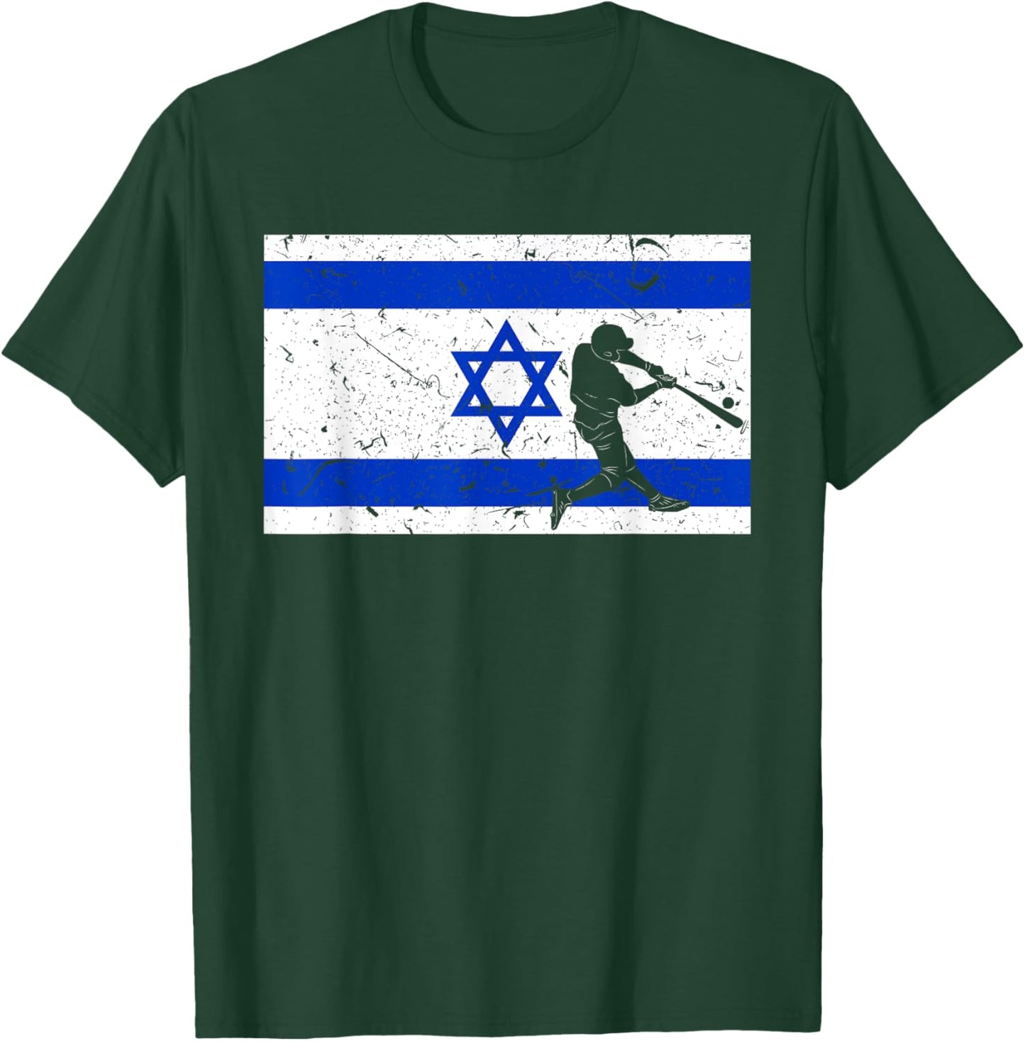 Vintage Baseball League Israel Flag National Team Player T-Shirt - T-Shirt | Forest