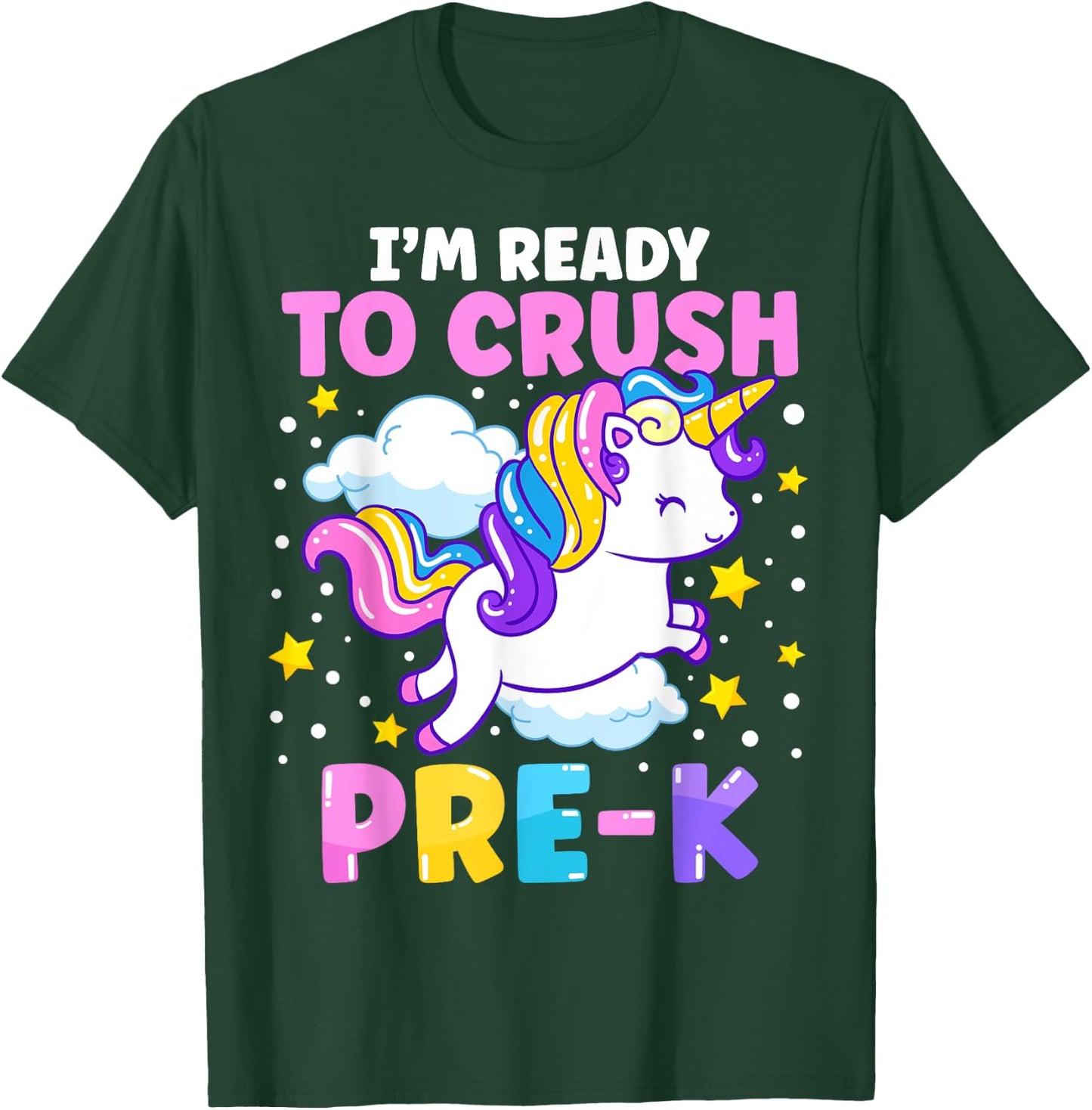 First Day of Preschool I'm Ready To Crush Pre-K Unicorn Kids T-Shirt - T-Shirt | Forest