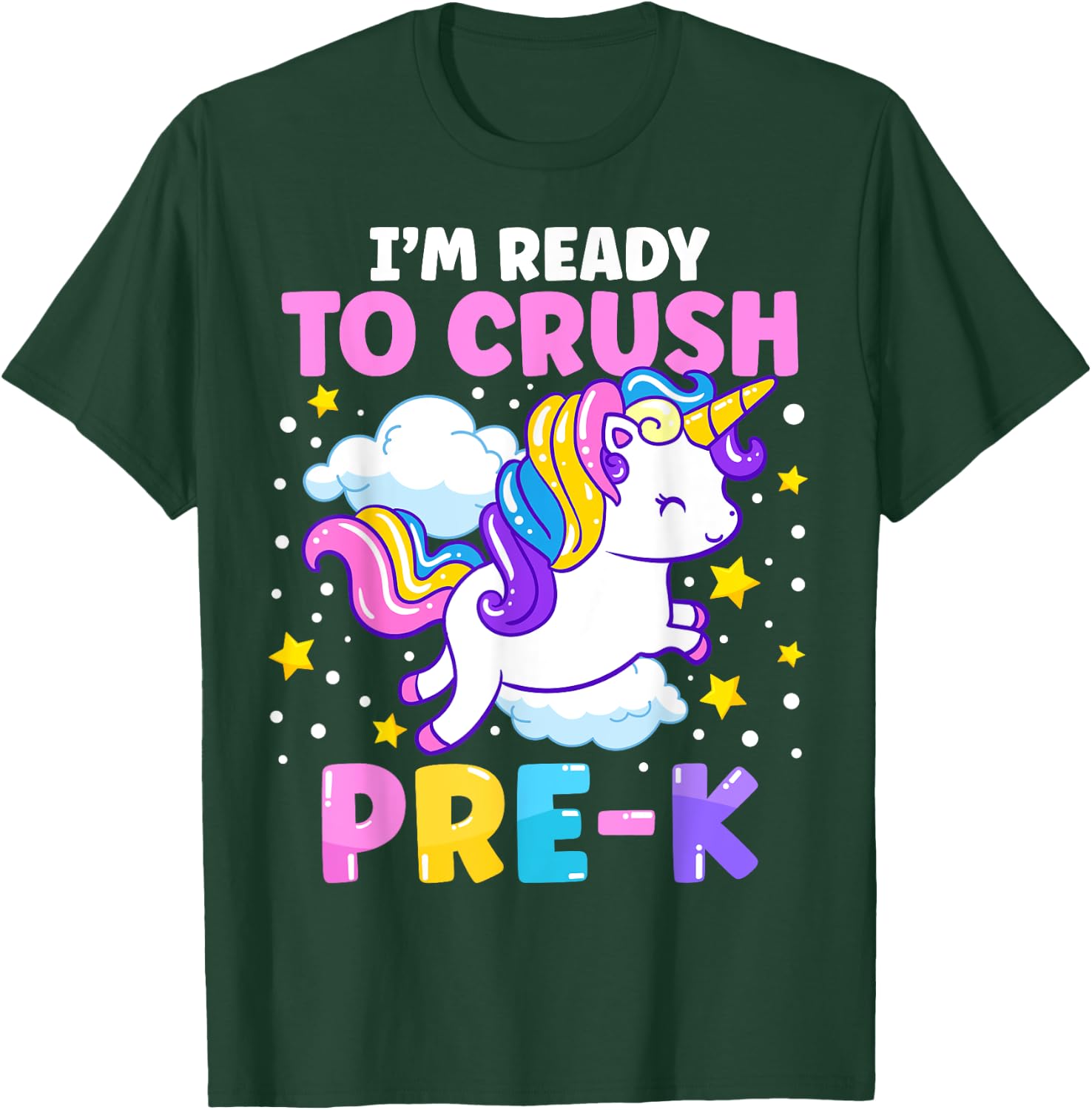 First Day of Preschool I'm Ready To Crush Pre-K Unicorn Kids T-Shirt - T-Shirt | Forest