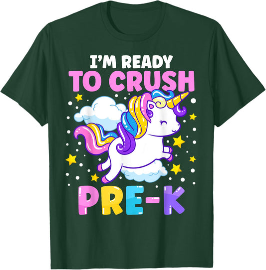 First Day of Preschool I'm Ready To Crush Pre-K Unicorn Kids T-Shirt - T-Shirt | Forest