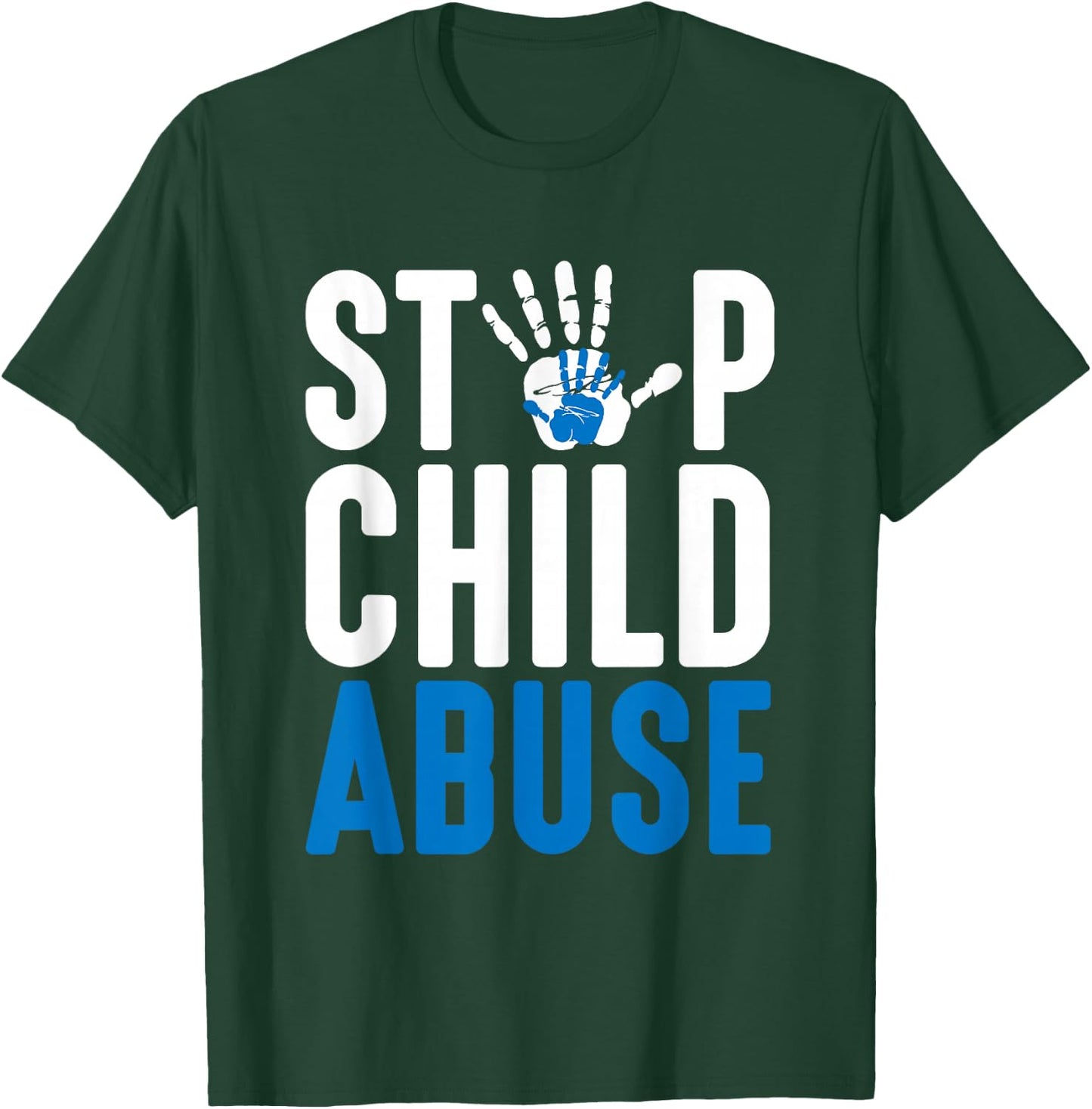 Blue Ribbon Stop Child Misuse Prevention Month Awareness T-Shirt - T-Shirt | Forest