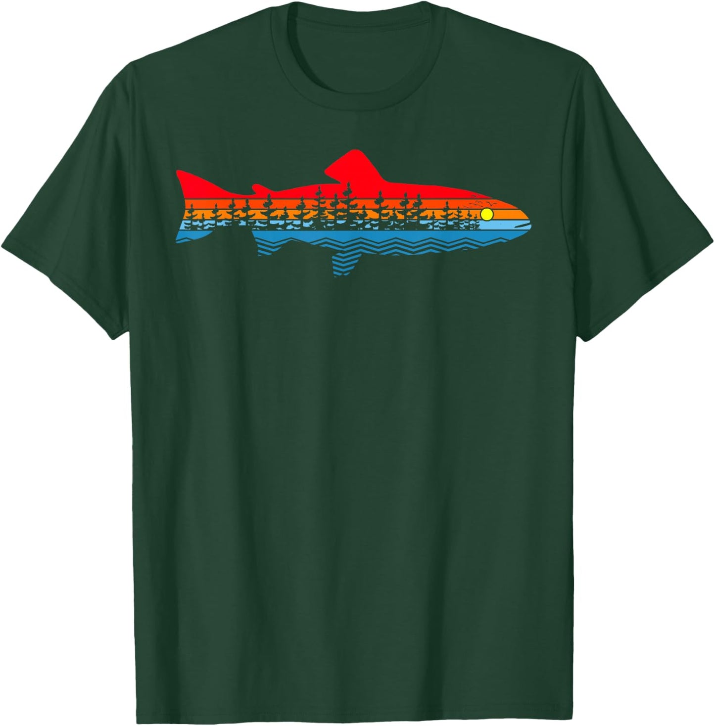 Vintage Nature Outdoor Fishing - Fisher Trout Fish T-Shirt - T-Shirt | Forest