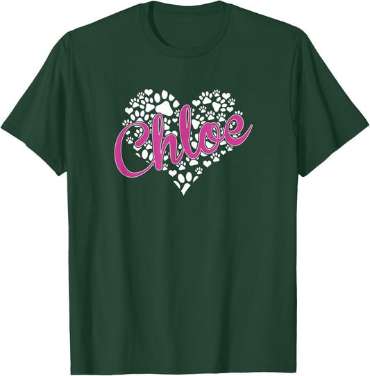 Chloe Personalized Dog Name Pet Clothing For Humans T-Shirt - T-Shirt | Forest