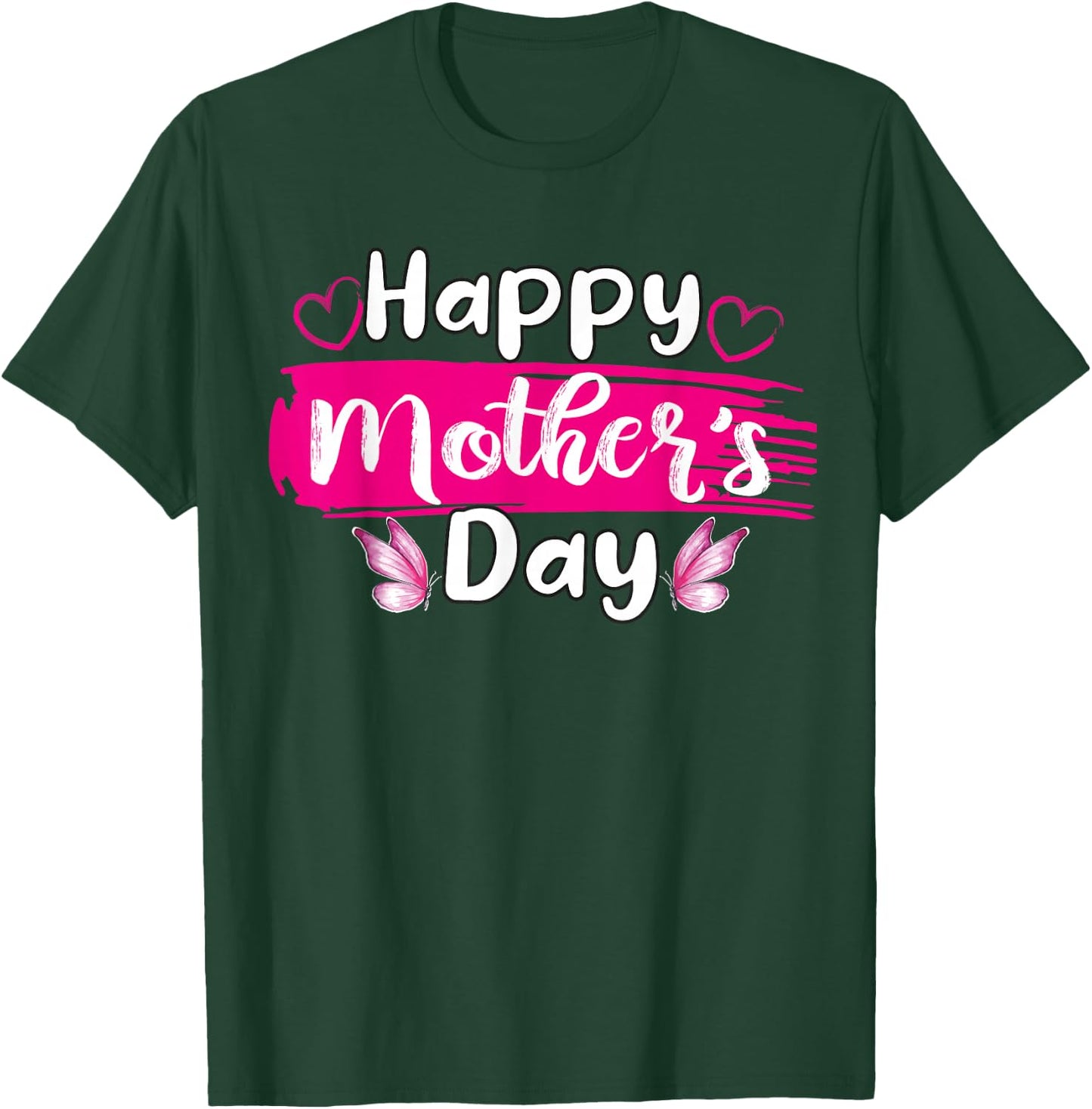 Happy Mothers Day Mommy Love Mom hearts butterfly T-Shirt - T-Shirt | Forest