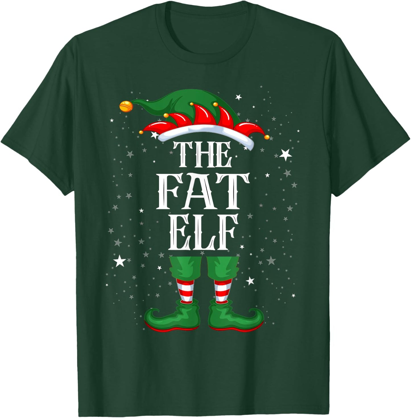 Christmas Elf Matching Family Group Funny The Fat Elf T-Shirt - T-Shirt | Forest