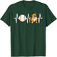 Baseball Bulldog Heartbeat Dog Lover T-Shirt - T-Shirt | Forest