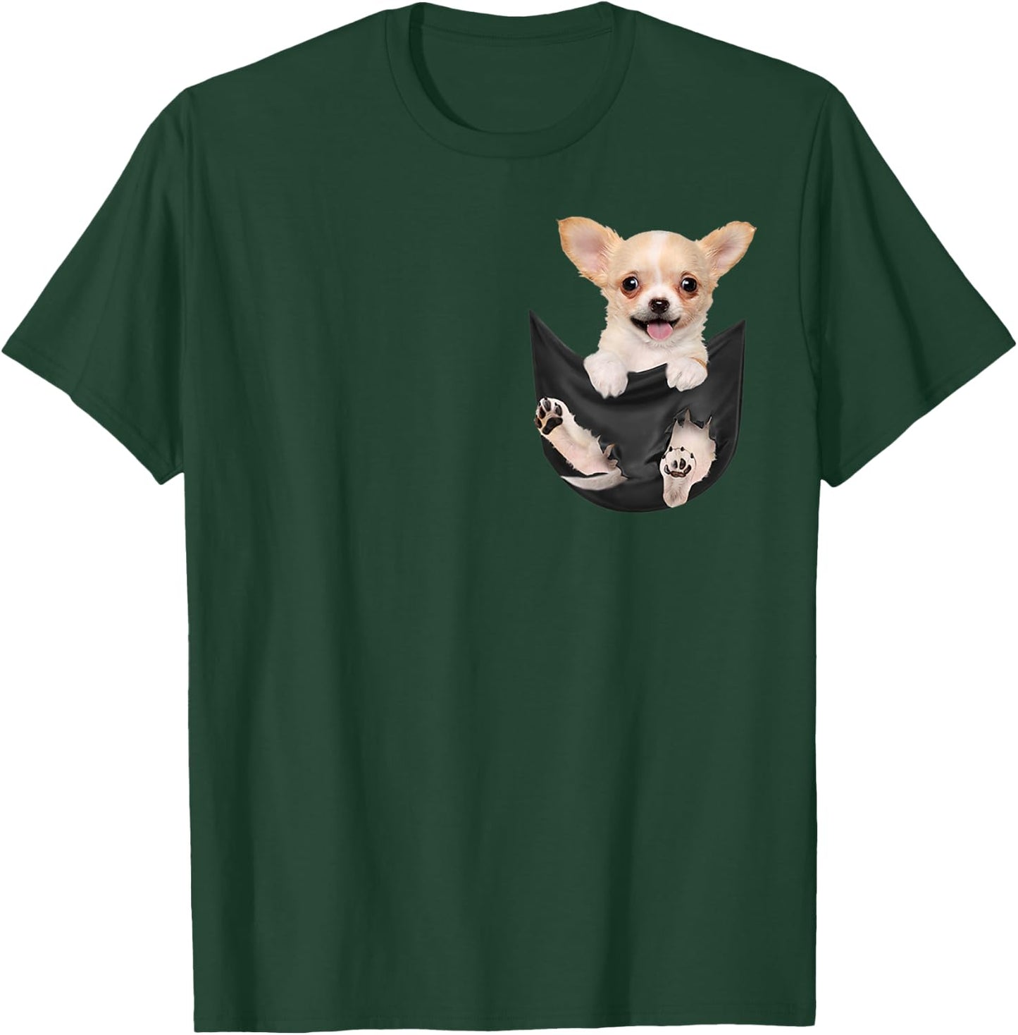 Funny Chihuahua in Your Pocket for Chihuahuas Lovers T-Shirt - T-Shirt | Forest