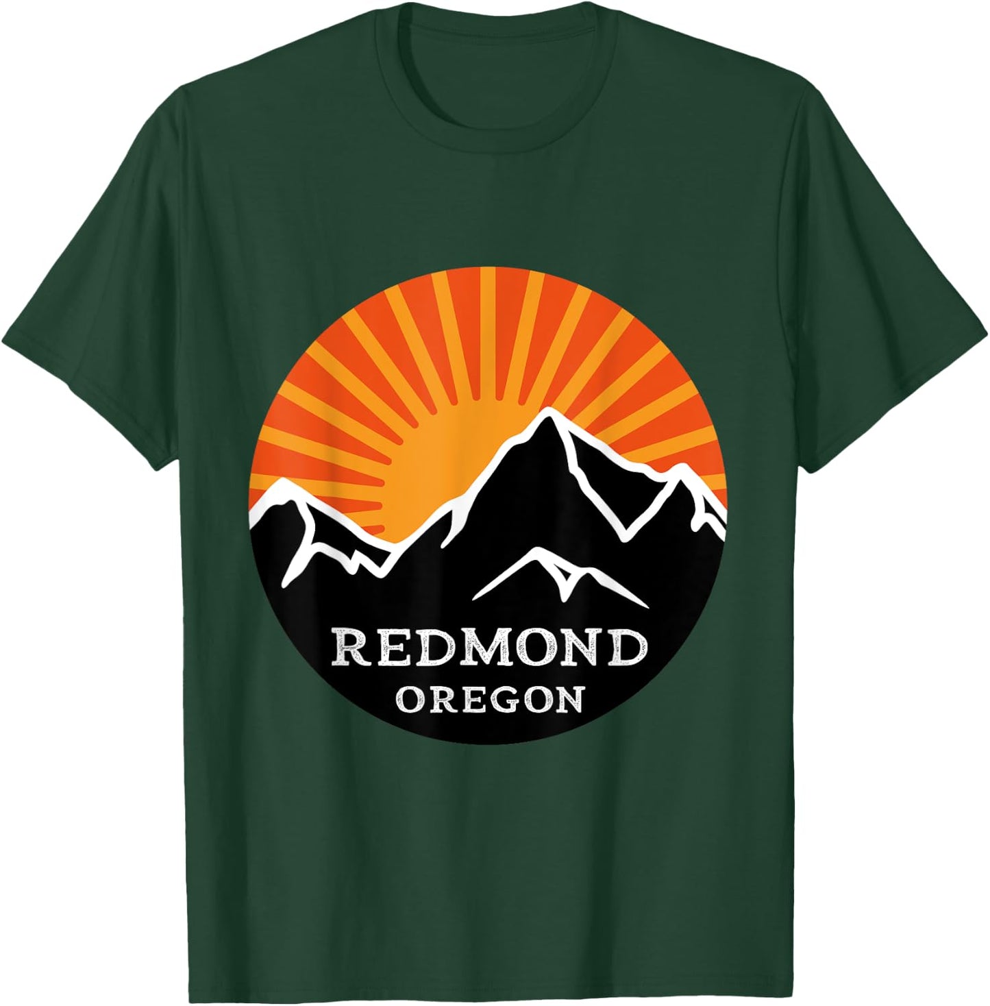 Redmond Oregon Retro Sunset Mountains Vintage Sun Vacation T-Shirt - T-Shirt | Forest