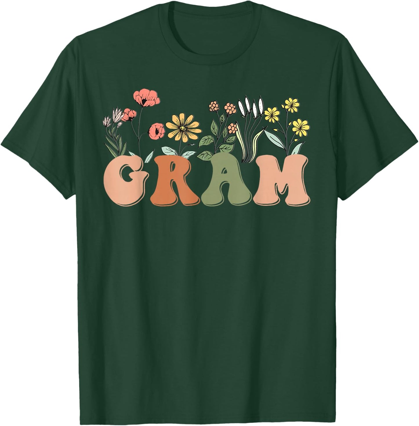 Wildflowers Gram Floral Mother's Day Gram T-Shirt - T-Shirt | Forest