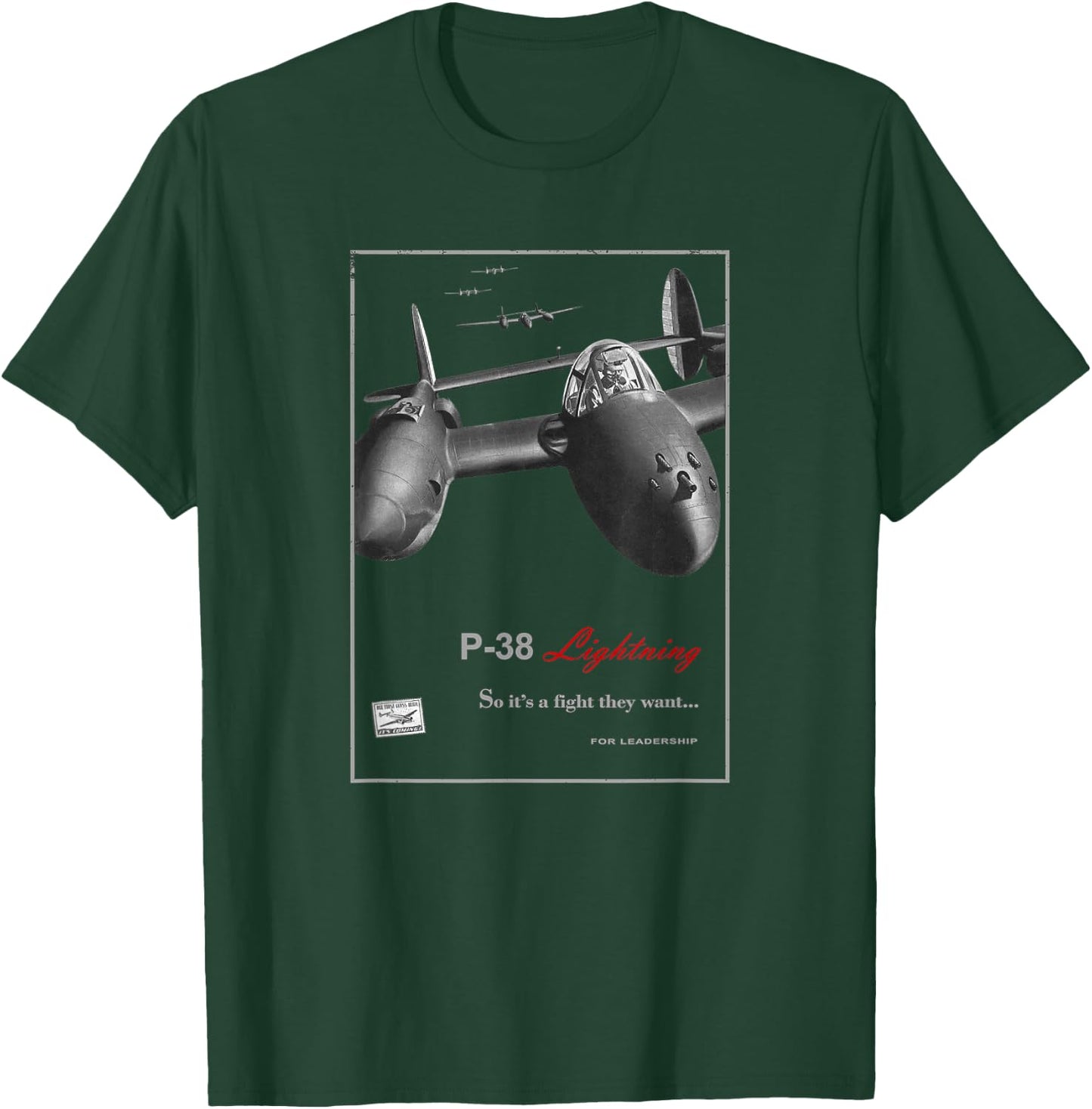 P-38 Lightning WW2 fighter aircraft T-Shirt - T-Shirt | Forest