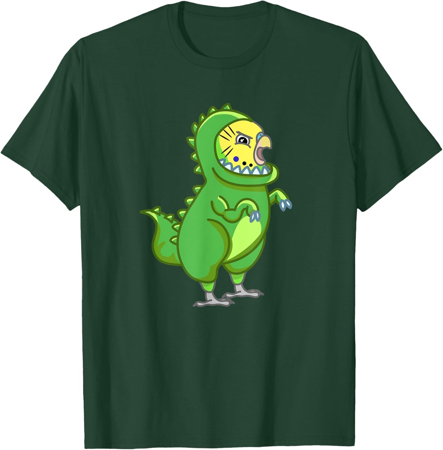 T-Rex Parakeet Dinosaur Budgerigar Pet Budgie Bird Lover T-Shirt - T-Shirt | Forest