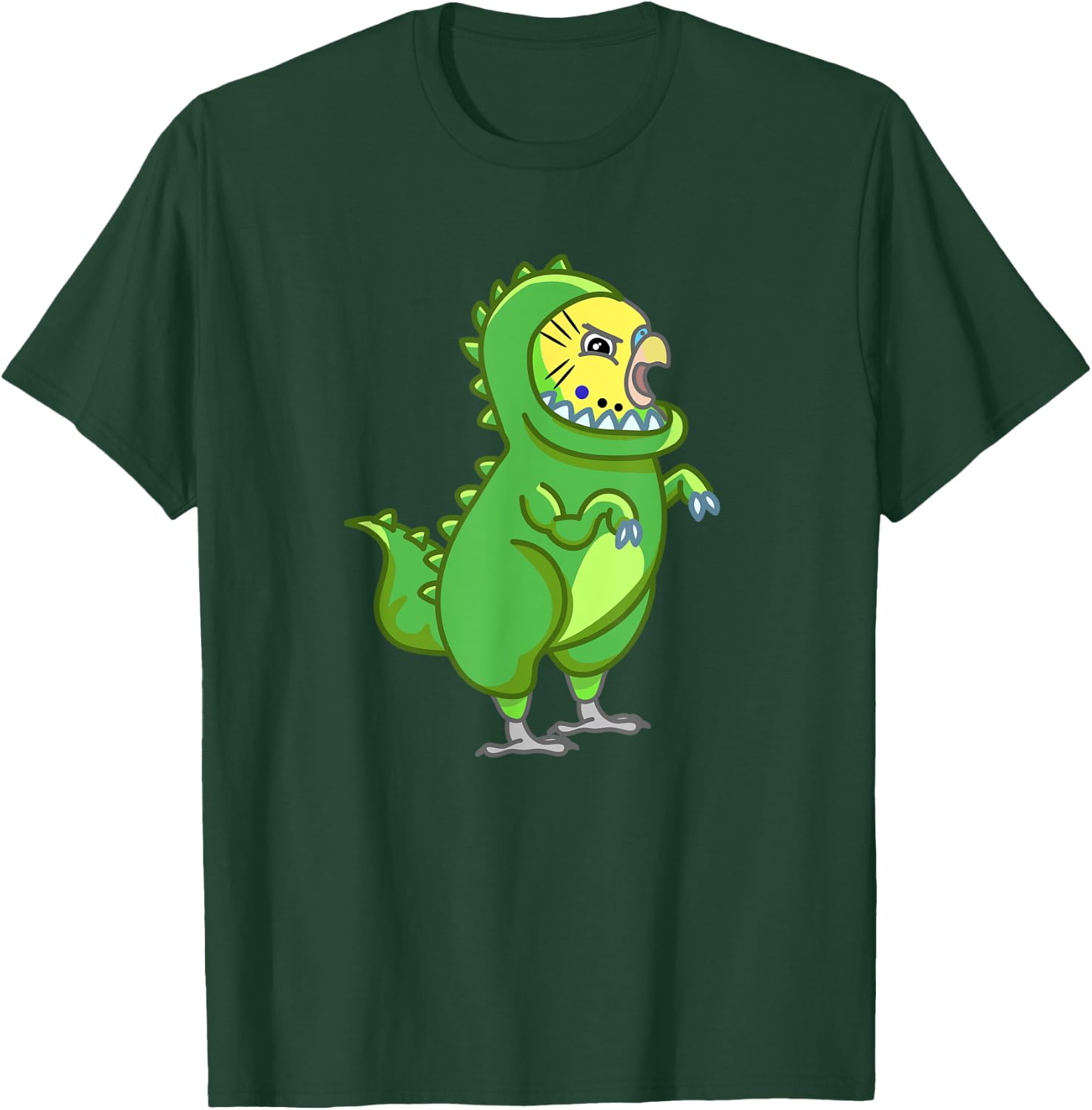 T-Rex Parakeet Dinosaur Budgerigar Pet Budgie Bird Lover T-Shirt - T-Shirt | Forest