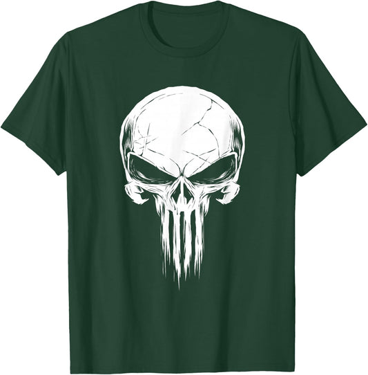 Marvel The Punisher Distressed Skull Logo T-Shirt - T-Shirt | Forest