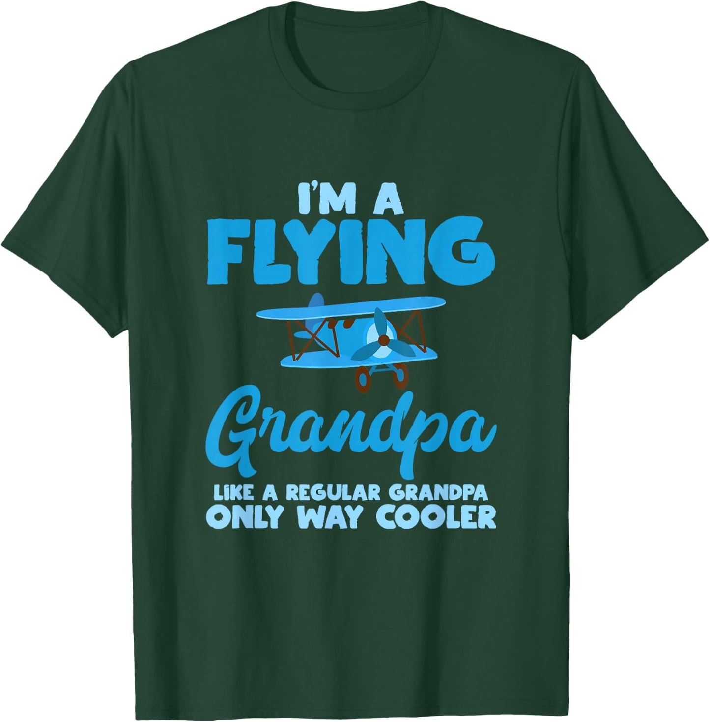 Flying Grandpa Pilot Airplane Lover Aviation Gift Outfit T-Shirt - T-Shirt | Forest