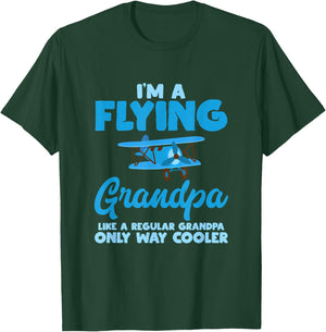 Flying Grandpa Pilot Airplane Lover Aviation Gift Outfit T-Shirt - T-Shirt | Forest