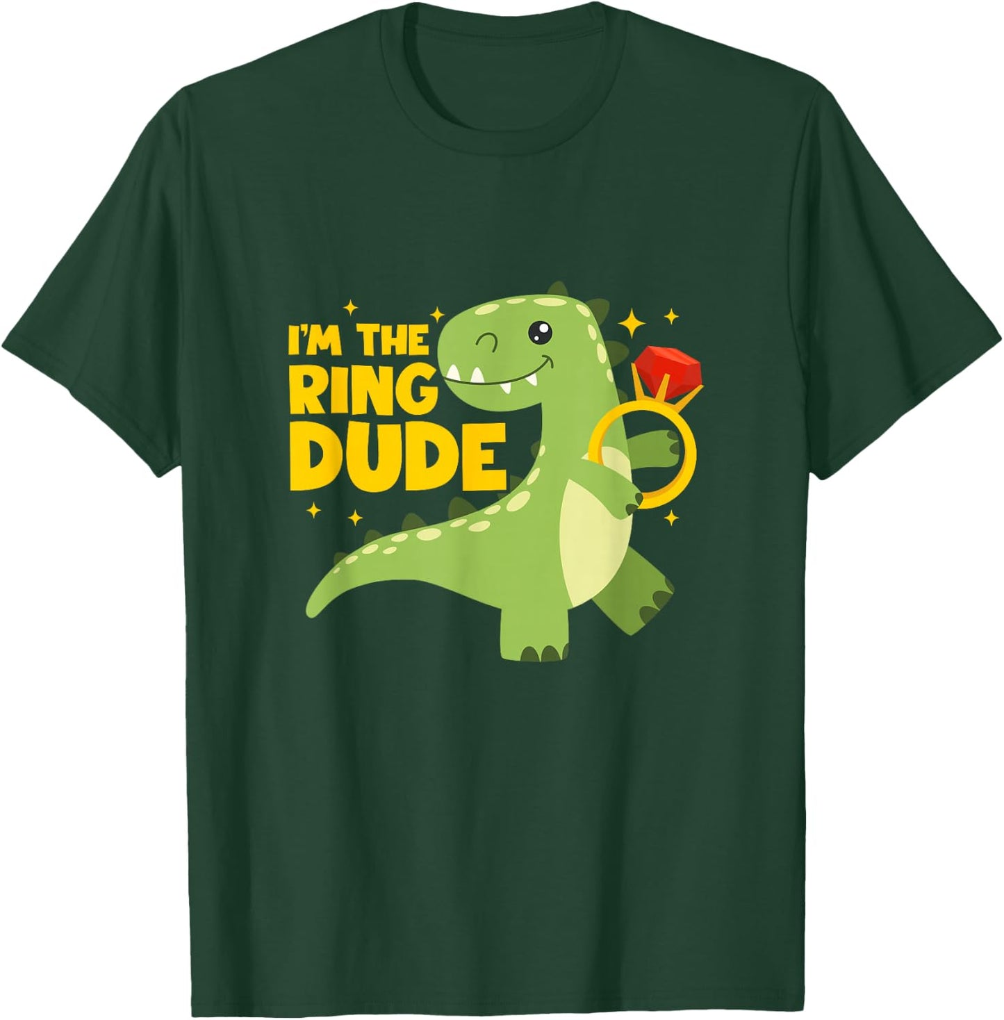 I'm The Ring Dude Dinosaur Ring Bearer Dino Wedding Ring T-Shirt - T-Shirt | Forest