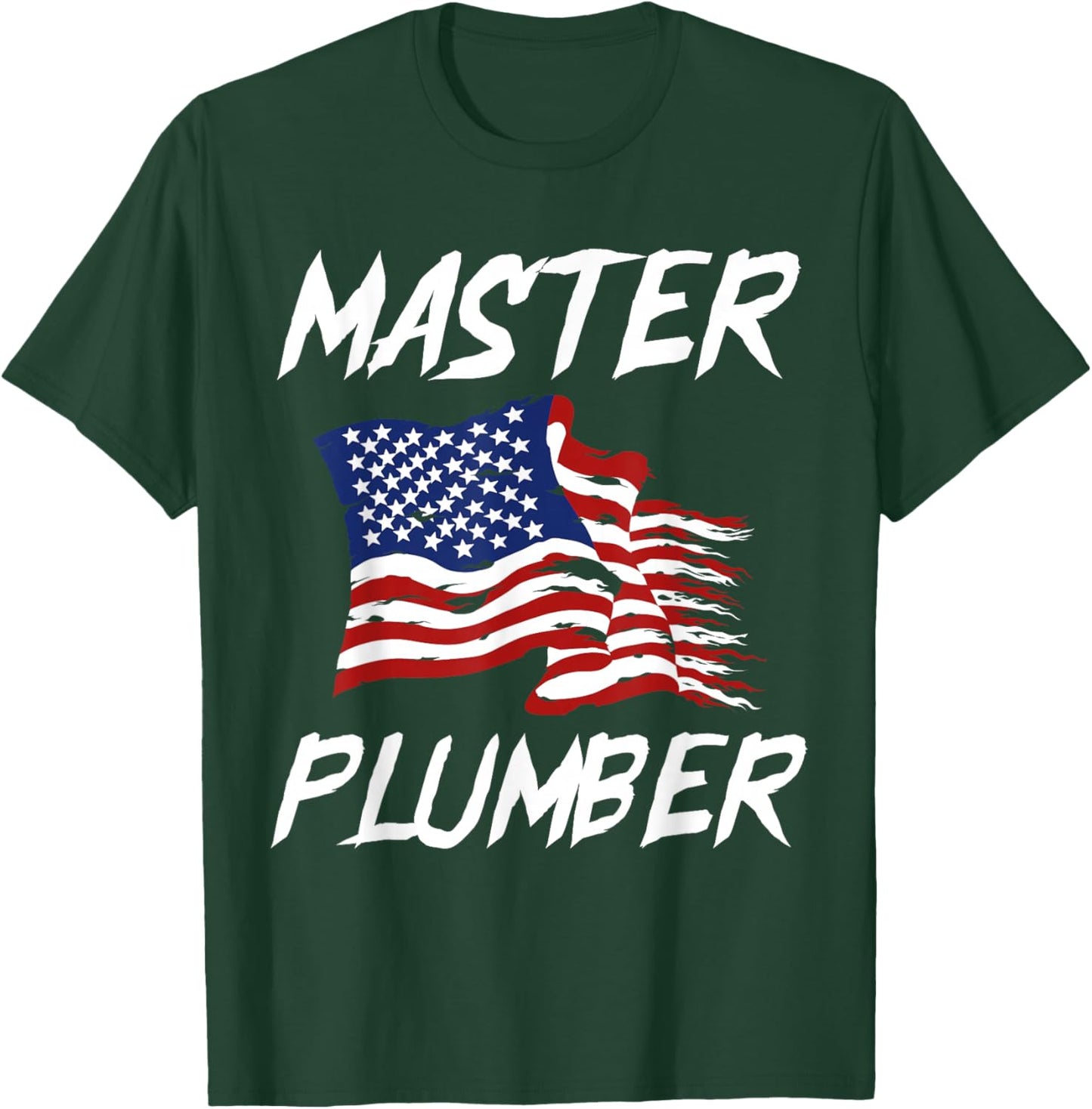 Patriotic Master Plumber US Flag Plumbing Expert T-Shirt - T-Shirt | Forest