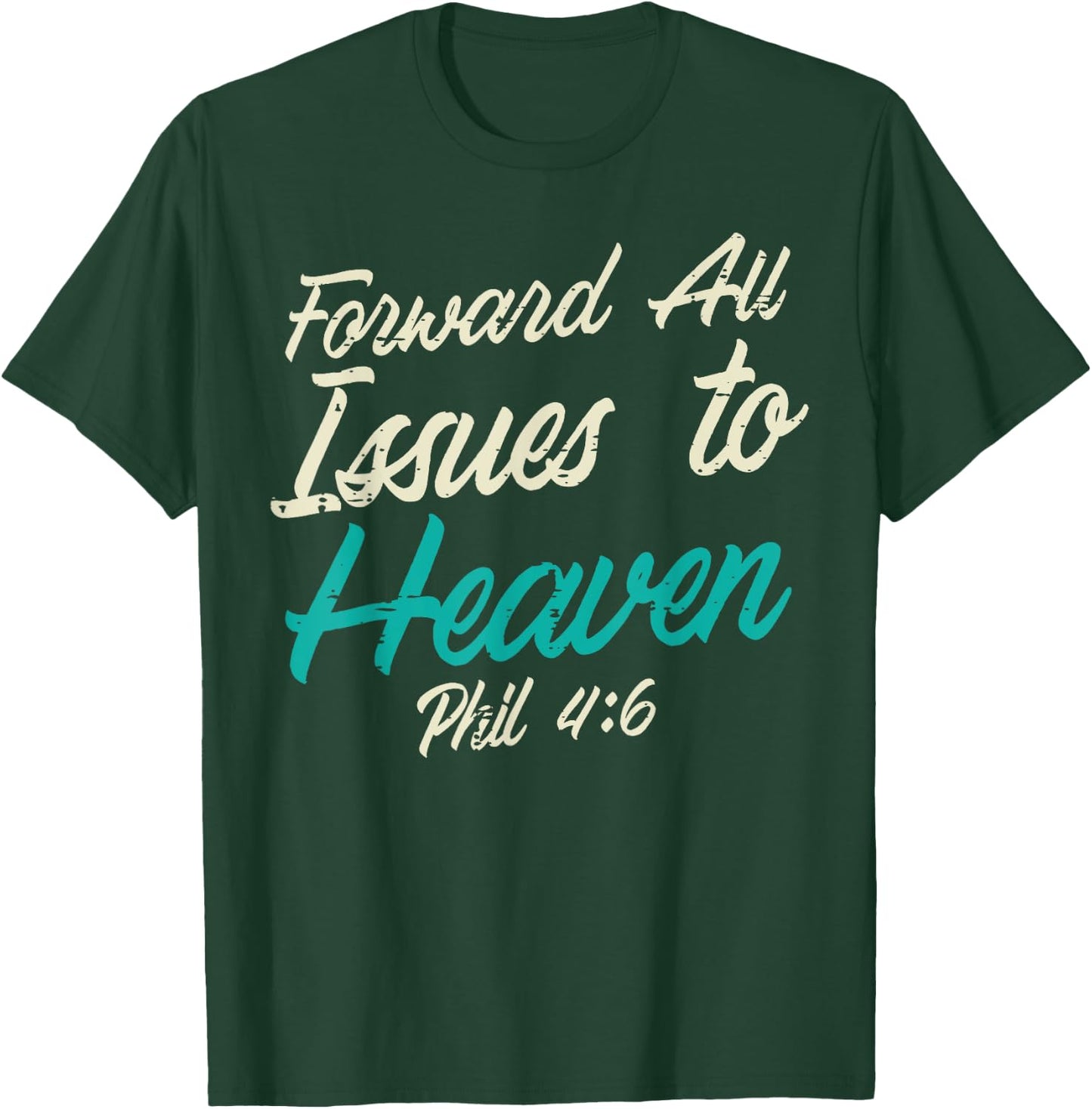 Christian Shirts Jesus Religious Catholic Gifts Forward All Issues To Heaven Bible Verse God Jesus Christian -Adults, Kids Black Small Modern Short Sleeve T-Shirt - T-Shirt | Forest